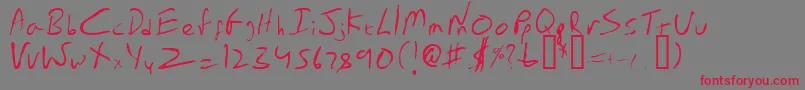 フォントEmperorsScrawl – 赤い文字の灰色の背景