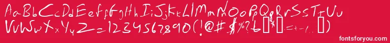 EmperorsScrawl-Schriftart – Weiße Schriften auf rotem Hintergrund