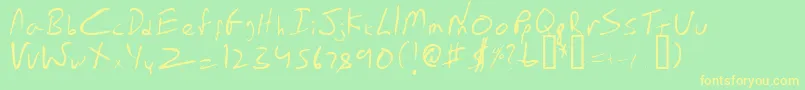 EmperorsScrawl-Schriftart – Gelbe Schriften auf grünem Hintergrund