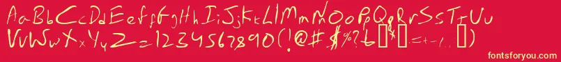 EmperorsScrawl Font – Yellow Fonts on Red Background