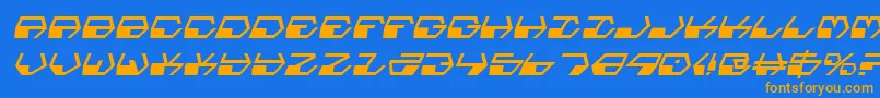 Weitere Informationen zur Deraniani-Schriftart Deraniani-Schriftart – Orangefarbene Schriften auf blauem Hintergrund