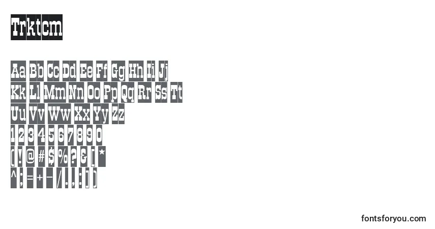 Czcionka Trktcm – alfabet, cyfry, specjalne znaki