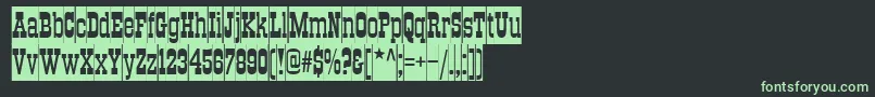 フォントTrktcm – 黒い背景に緑の文字