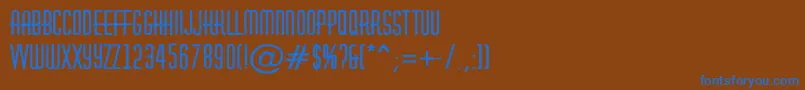 Czcionka AHuxleyroughBold – niebieskie czcionki na brązowym tle