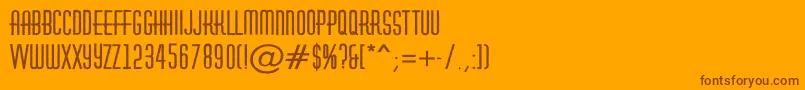 Czcionka AHuxleyroughBold – brązowe czcionki na pomarańczowym tle