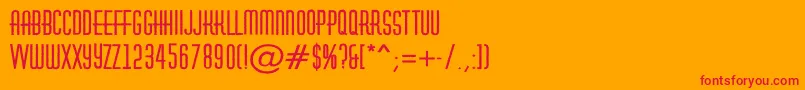 AHuxleyroughBold-fontti – punaiset fontit oranssilla taustalla