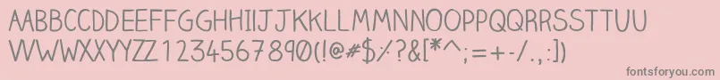 Clairehandregular-Schriftart – Graue Schriften auf rosa Hintergrund