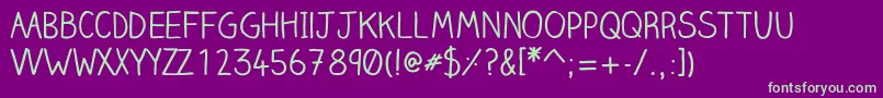 Clairehandregular Font – Green Fonts on Purple Background