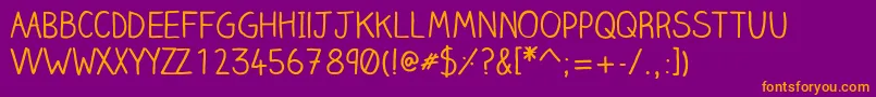 Clairehandregular Font – Orange Fonts on Purple Background