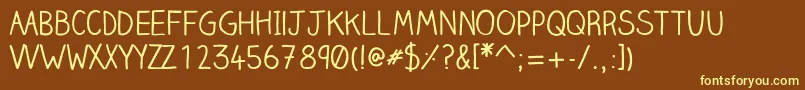 Clairehandregular Font – Yellow Fonts on Brown Background