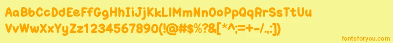 OneTrickPonyOt Font – Orange Fonts on Yellow Background