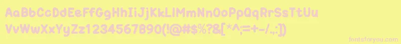 OneTrickPonyOt-fontti – vaaleanpunaiset fontit keltaisella taustalla