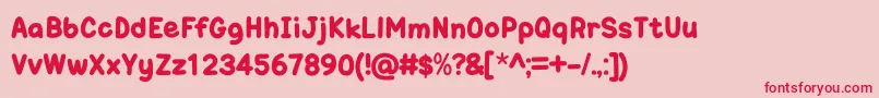 OneTrickPonyOt Font – Red Fonts on Pink Background