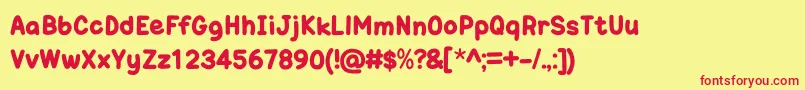OneTrickPonyOt-fontti – punaiset fontit keltaisella taustalla