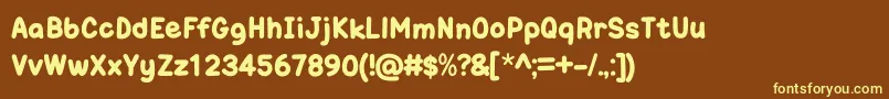 OneTrickPonyOt-fontti – keltaiset fontit ruskealla taustalla