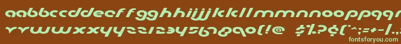 フォントMetroplexExpanded – 緑色の文字が茶色の背景にあります。