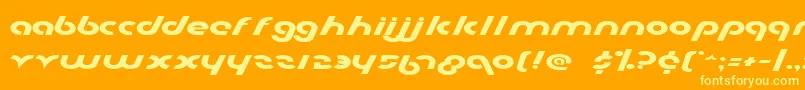 フォントMetroplexExpanded – オレンジの背景に黄色の文字