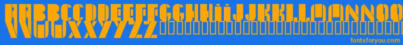 NewYorkSanj Font – Orange Fonts on Blue Background