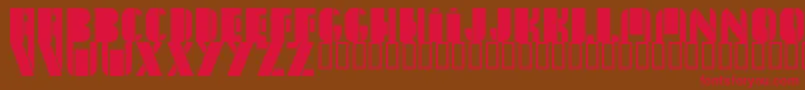 NewYorkSanj-Schriftart – Rote Schriften auf braunem Hintergrund