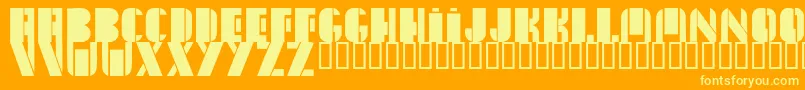 フォントNewYorkSanj – オレンジの背景に黄色の文字