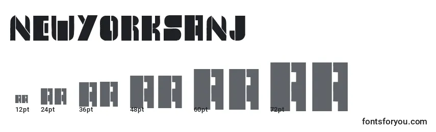 NewYorkSanj Font Sizes