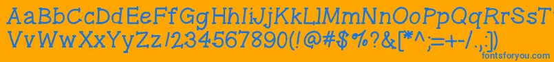 フォントGelpenseriflight – オレンジの背景に青い文字