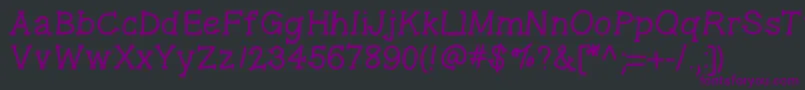 Fonte Gelpenseriflight – fontes roxas em um fundo preto
