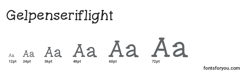 Größen der Schriftart Gelpenseriflight