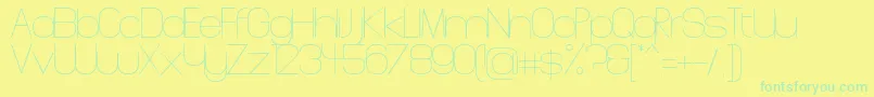 Hinge-Schriftart – Grüne Schriften auf gelbem Hintergrund