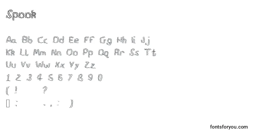 Czcionka Spook – alfabet, cyfry, specjalne znaki