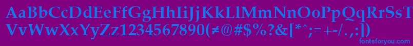 フォントPalisadeBold – 紫色の背景に青い文字