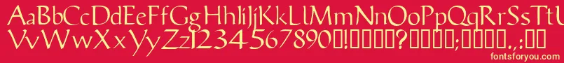 Vicissk Font – Yellow Fonts on Red Background