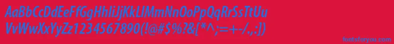 MyriadproSemiboldcondit Font – Blue Fonts on Red Background