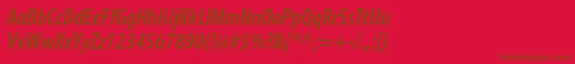 MyriadproSemiboldcondit Font – Brown Fonts on Red Background
