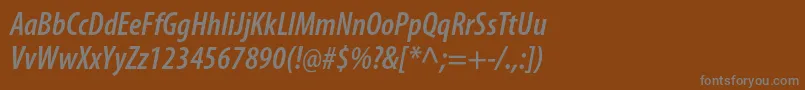 MyriadproSemiboldcondit Font – Gray Fonts on Brown Background