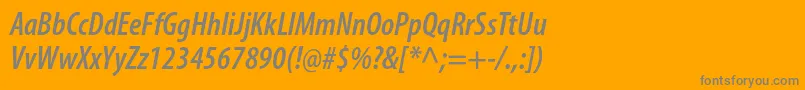 MyriadproSemiboldcondit Font – Gray Fonts on Orange Background