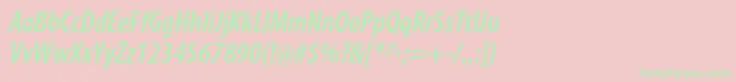 MyriadproSemiboldcondit Font – Green Fonts on Pink Background