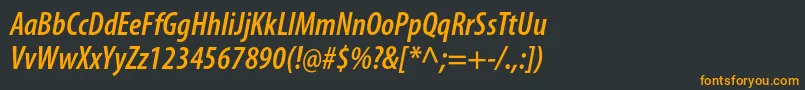 Шрифт MyriadproSemiboldcondit – оранжевые шрифты на чёрном фоне