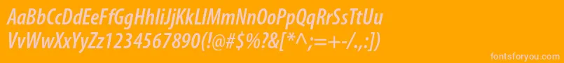 MyriadproSemiboldcondit Font – Pink Fonts on Orange Background