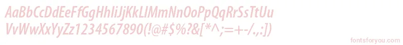 MyriadproSemiboldcondit Font – Pink Fonts on White Background