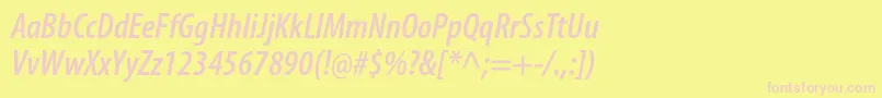 MyriadproSemiboldcondit Font – Pink Fonts on Yellow Background