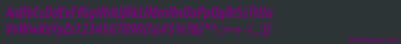 MyriadproSemiboldcondit Font – Purple Fonts on Black Background