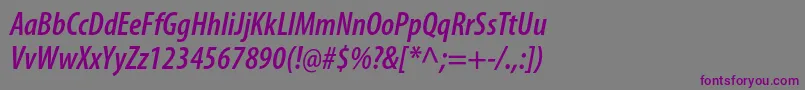 Шрифт MyriadproSemiboldcondit – фиолетовые шрифты на сером фоне