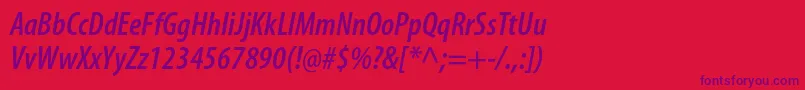 MyriadproSemiboldcondit Font – Purple Fonts on Red Background
