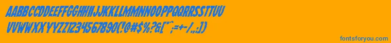 フォントWolfbrotherssuperital – オレンジの背景に青い文字