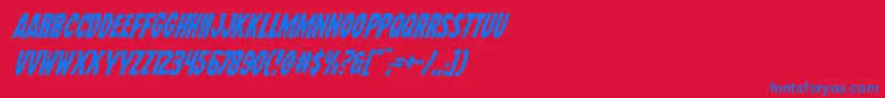 Wolfbrotherssuperital Font – Blue Fonts on Red Background