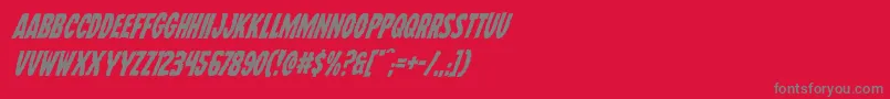 フォントWolfbrotherssuperital – 赤い背景に灰色の文字