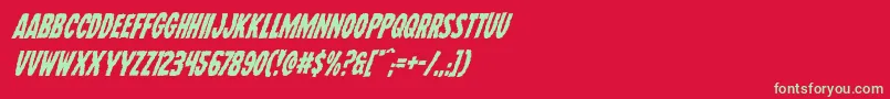 フォントWolfbrotherssuperital – 赤い背景に緑の文字