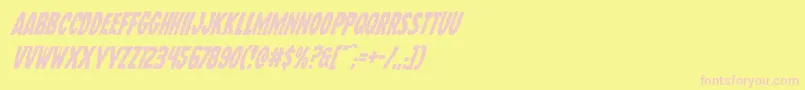 フォントWolfbrotherssuperital – ピンクのフォント、黄色の背景