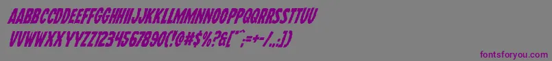 Шрифт Wolfbrotherssuperital – фиолетовые шрифты на сером фоне